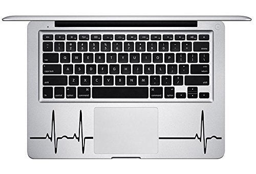 Heartbeat Trackpad MacBook Vinyl Decal Sticker — 4" x 2.8", Black