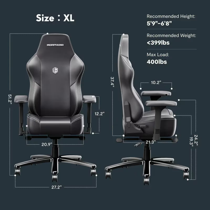 C-XL23B Ergonomic Gaming Chair — Grey, Adjustable, Comfortable Backrest
