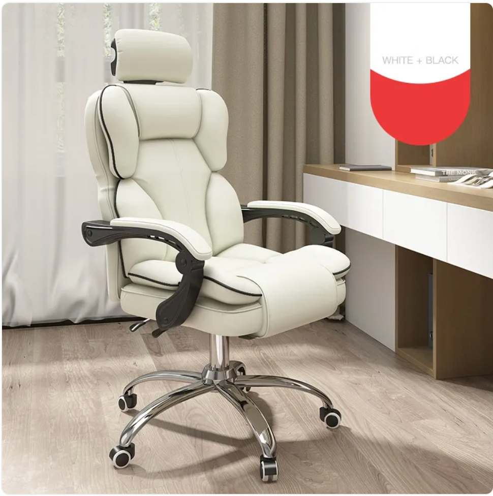 Oversized Leather Ergonomic Gaming Chair — High Back, Reclining, Optional Footrest