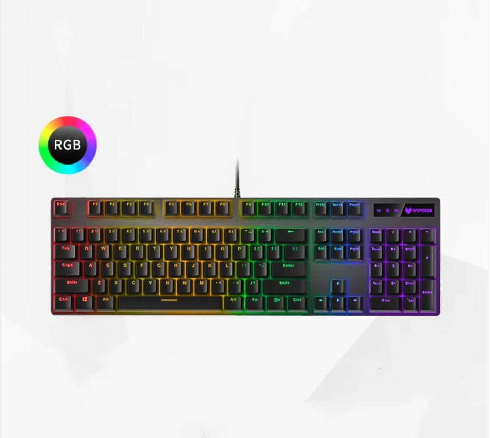 Wired Full-Size Mechanical Keyboard — 104 Keys, Multiple Switch & Color Options