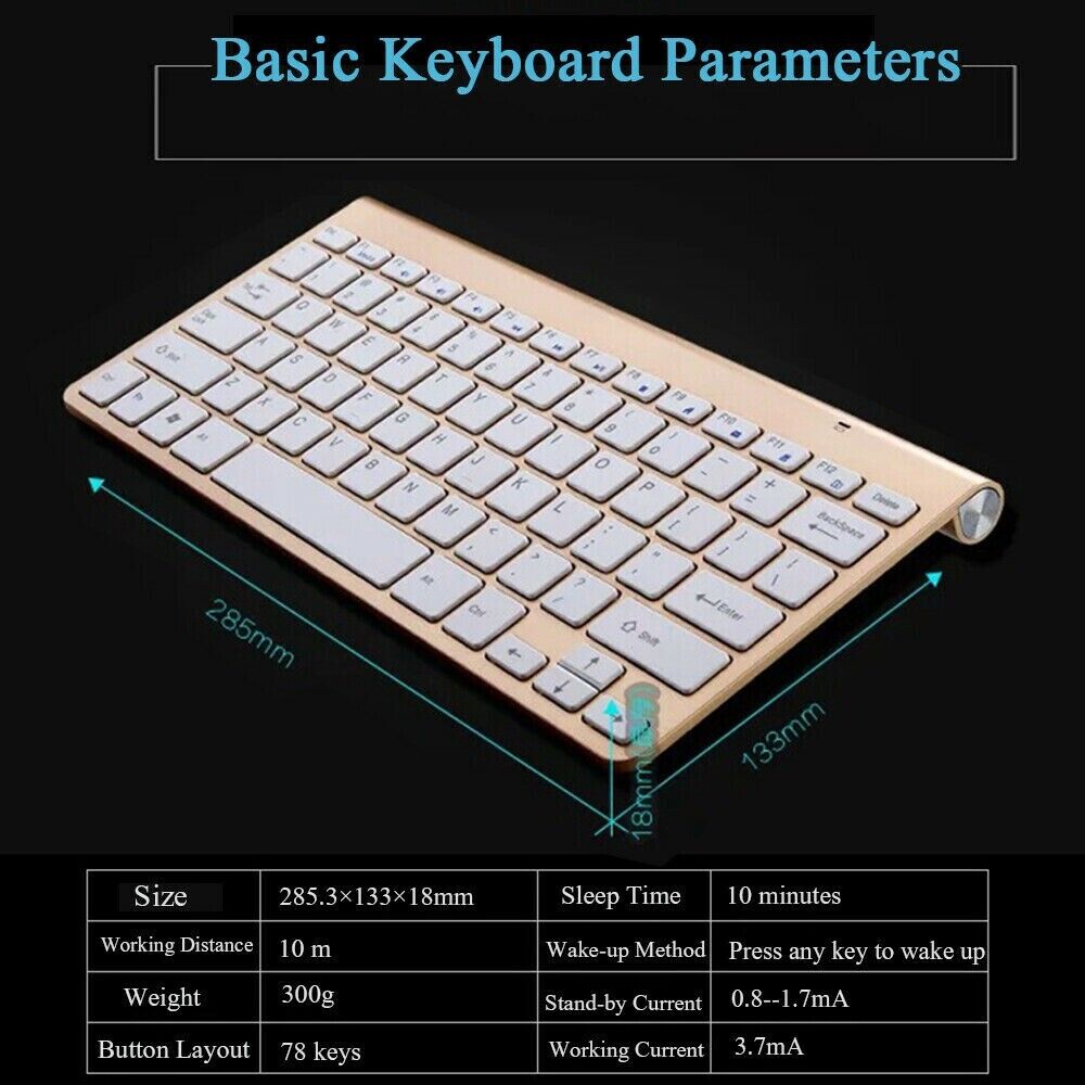 Mini Wireless Keyboard & Mouse Set — Waterproof, Mac & PC Compatible