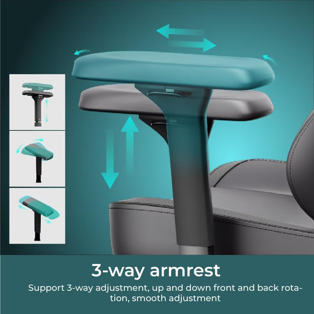 C-XL23B Ergonomic Gaming Chair — Grey, Adjustable, Comfortable Backrest