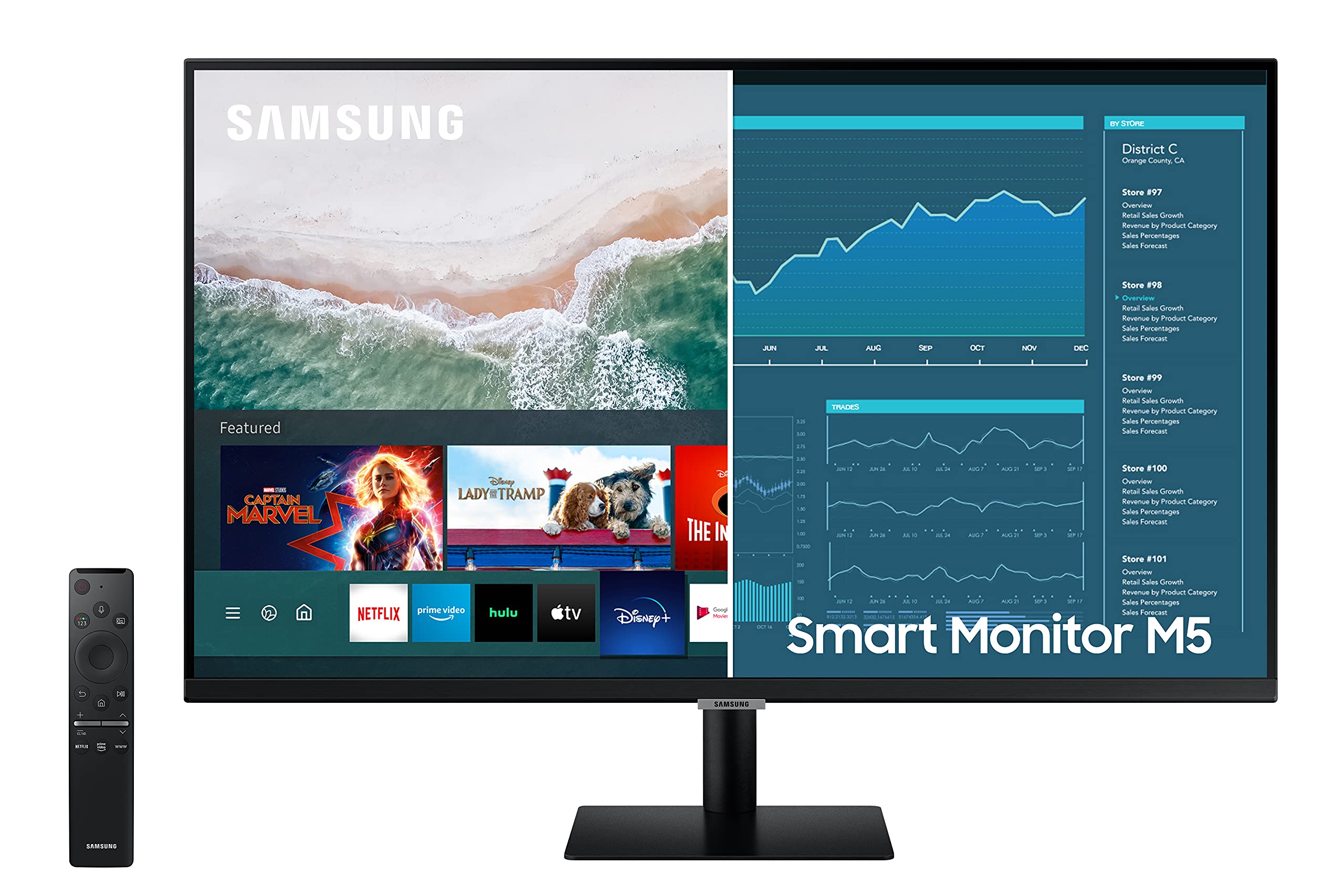 Samsung 32" M5 Smart Monitor — FHD, Mobile Connectivity, Office 365, Refurbished