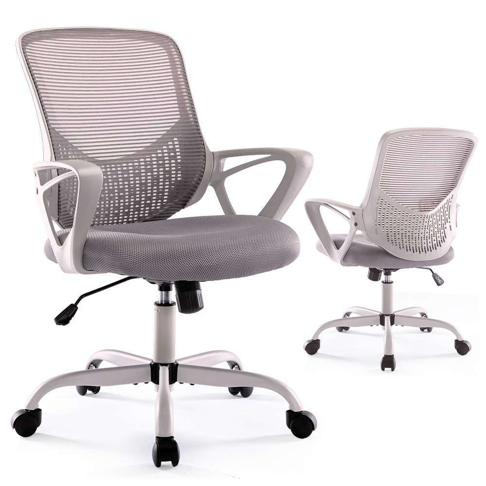 Ergonomic Mid-Back Mesh Office Chair — Lumbar Support, Rolling Swivel