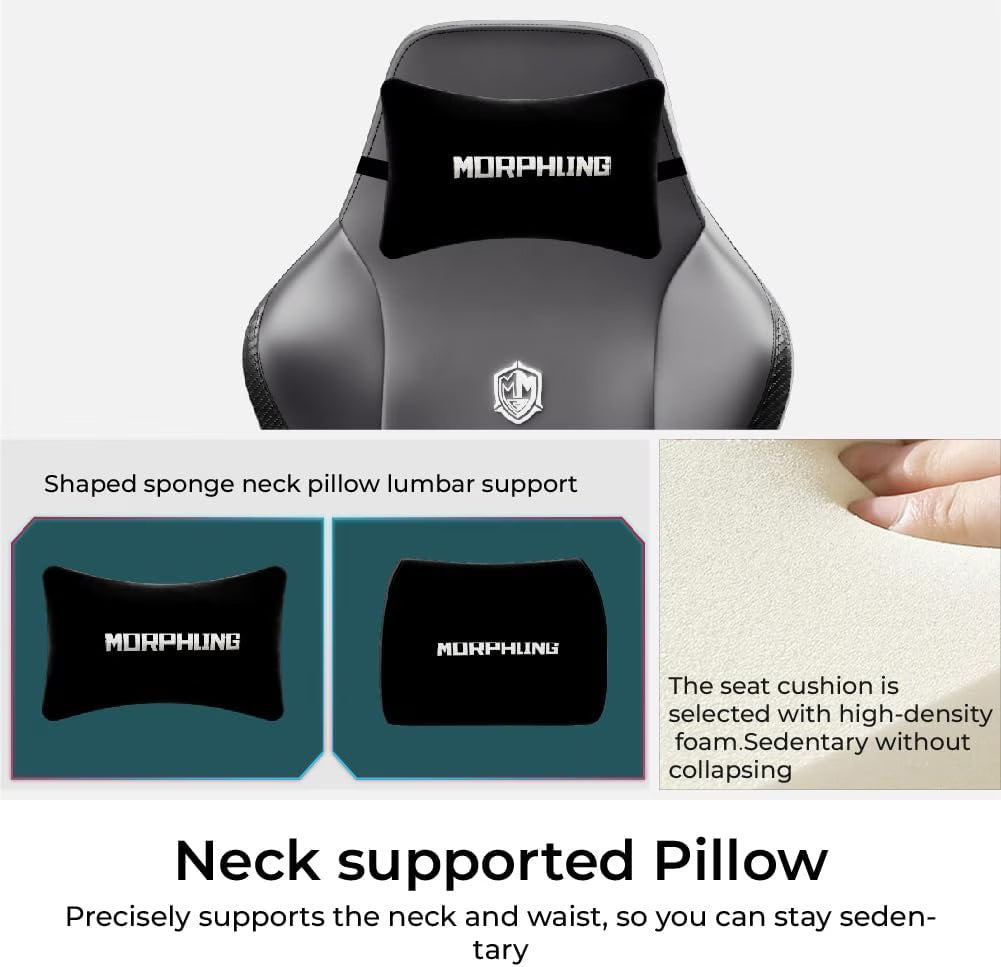 C-XL23B Ergonomic Gaming Chair — Grey, Adjustable, Comfortable Backrest
